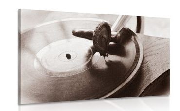 CANVAS PRINT ANTIQUE GRAMOPHONE - VINTAGE AND RETRO PICTURES - PICTURES