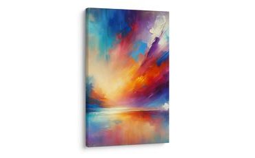 OBRAZ ZÁPAD SLUNCE V DUHOVÝCH ODSTÍNECH - ABSTRAKTNÍ OBRAZY - OBRAZY