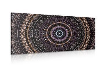 WANDBILD MANDALA MIT SONNENMUSTER IN LILA - BILDER MIT FENG SHUI-MOTIVEN - BILDER