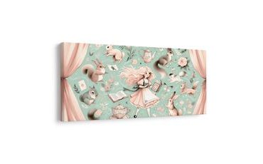 OBRAZ DÍVKA V ŘÍŠI ZVÍŘÁTEK - DĚTSKÉ OBRAZY ZVÍŘÁTKA - OBRAZY