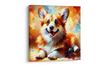 OBRAZ VESELÝ PEJSEK V BARVÁCH - OBRAZY PSI - OBRAZY