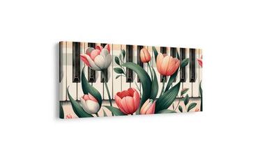 OBRAZ KVĚTINY V RYTMU HUDBY A KLAVÍRU - OBRAZY KVĚTŮ - OBRAZY