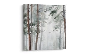 TABLEAU SUR TOILE – MOTIF FORESTIER À L’AQUARELLE - TABLEAUX FORÊT - TABLEAUX