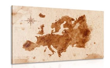 OBRAZ RETRO MAPA EUROPY - OBRAZY MAPY - OBRAZY