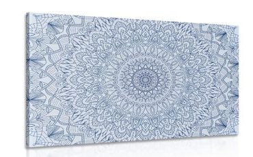 WANDBILD DETAILLIERTES DEKORATIVES MANDALA IN BLAU - BILDER MIT FENG SHUI-MOTIVEN - BILDER