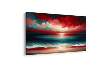 OBRAZ ČERVENÉ NEBE NAD OCEÁNEM - OBRAZY MOŘE A PLÁŽ - OBRAZY
