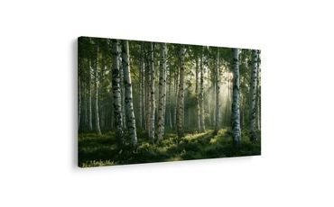 TABLEAU SUR TOILE – FORÊT DE BOULEAUX À L’AUBE - TABLEAUX FORÊT - TABLEAUX
