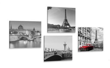 BILDER-SET PARIS MIT ROTEM RETRO-AUTO - BILDERSETS - BILDER