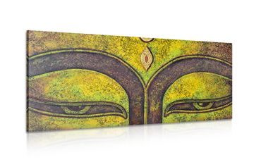 WANDBILD BUDDHAS AUGEN GEMALT MIT ACRYLFARBE - BILDER MIT FENG SHUI-MOTIVEN - BILDER