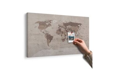 OBRAZ NA KORKU HNĚDÁ MAPA SVĚTA - OBRAZY NA KORKU - OBRAZY