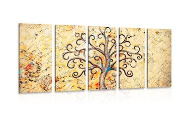 5-PIECE CANVAS PRINT SYMBOL OF THE TREE OF LIFE - PICTURES FENG SHUI - PICTURES