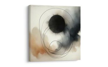 OBRAZ GEOMETRICKÉ LINIE A KOUŘOVÉ TÓNY - ABSTRAKTNÍ OBRAZY - OBRAZY