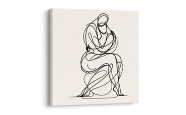 OBRAZ ZAMYŠLENÁ SILUETA V KŘIVKÁCH - OBRAZY ŽENY - OBRAZY