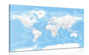 CANVAS PRINT STYLISH WORLD MAP - PICTURES OF MAPS - PICTURES