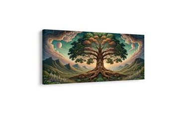 OBRAZ MAJESTÁTNÍ STROM ŽIVOTA V HORÁCH - OBRAZY STROMY ŽIVOTA - OBRAZY