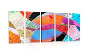 5-PIECE CANVAS PRINT COLORFUL ABSTRACTION - POP ART PICTURES - PICTURES