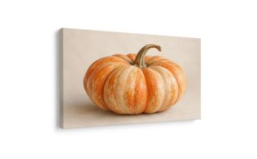 QUADRO SU TELA – ZUCCA ARANCIONE CREMA IN PRIMO PIANO - QUADRI HALLOWEEN E HORROR - STAMPE E QUADRI