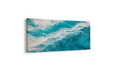 TABLEAU SUR TOILE – VAGUES ABSTRAITES TURQUOISE - TABLEAUX DE LA MER ET DE LA PLAGE - TABLEAUX