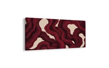 WANDBILD FLIESSENDE FORMEN IN ROT - WANDBILDER ABSTRAKTE FORMEN - BILDER