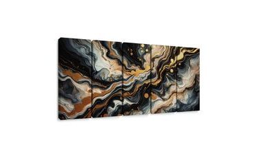 5-DÍLNÝ OBRAZ TEKUTÉ ZLATO - ABSTRAKTNÍ OBRAZY - OBRAZY