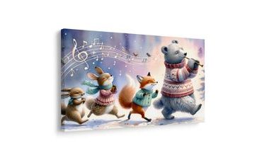 OBRAZ ZWIERZĘTA MASZERUJĄCE W RYTMIE MUZYKI - DZIECIĘCE OBRAZY ZWIERZĄTKA - OBRAZY