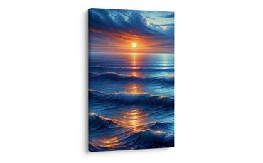 OBRAZ SLUNEČNÍ ODRAZ NA VLNÁCH - OBRAZY VÝCHOD A ZÁPAD SLUNCE - OBRAZY