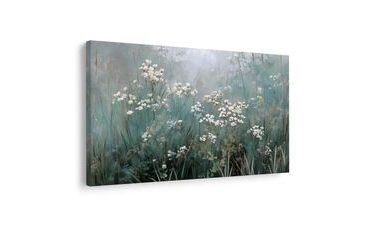 WANDBILD ZARTE BLÜTEN IM NEBEL - BILDER BLUMEN - BILDER