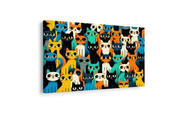 SLIKA ŠARENE MAČKE U NIZU - SLIKE MAČKE - SLIKE