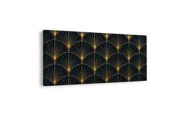 TABLEAU SUR TOILE – ORNEMENT LUXUEUX BLEU ET OR - PEINTURES VINTAGE ET RÉTRO - TABLEAUX