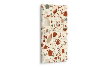 TABLEAU SUR TOILE – STRUCTURE MINÉRALE ABSTRAITE EN TERRAZZO - IMAGES FORMES ABSTRAITES - TABLEAUX