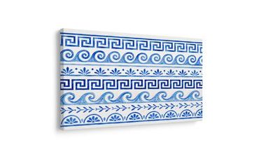 WANDBILD BLAU-WEISSES GRIECHISCHES ORNAMENT - WANDBILDER NACH MOTIV - BILDER