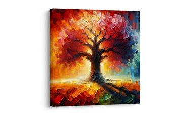 WANDBILD BAUM DES LEBENS IM FEUERSCHEIN - BILDER BÄUME DES LEBENS - BILDER