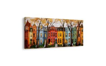 OBRAZ PODZIMNÍ KOUZLO MĚSTA - BAREVNÉ DOMY - OBRAZY