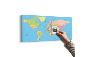 OBRAZ NA KORKU MAPA NA MODRÉM POZADÍ - OBRAZY NA KORKU - OBRAZY