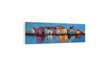 OBRAZ ODRAZY MĚSTSKÝCH BAREV - BAREVNÉ DOMY - OBRAZY