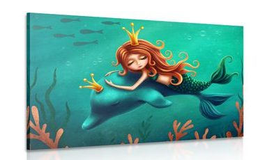 Picture mermaid with dolphin