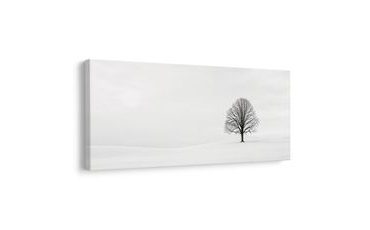 TABLEAU SUR TOILE – ARBRE DE VIE SOLITAIRE DANS LA NEIGE - TABLEAUX ARBRE DE VIE - TABLEAUX