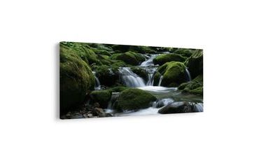 TABLEAU SUR TOILE – TORRENT PAISIBLE PARMI LES PIERRES - TABLEAUX FORÊT - TABLEAUX
