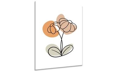OBRAZ MINIMALISTICKÝ KVĚT NA BÍLÉM POZADÍ NO1 - OBRAZY KVĚTŮ - OBRAZY