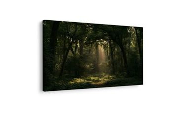 TABLEAU SUR TOILE – RAYONS DE SOLEIL DANS LA FORÊT - TABLEAUX FORÊT - TABLEAUX