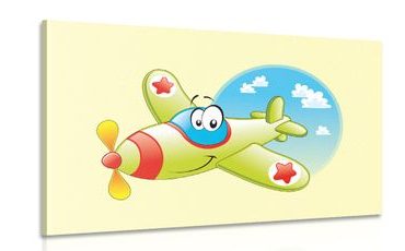 CANVAS PRINT FEARLESS AIRPLANE - CHILDRENS PICTURES - PICTURES