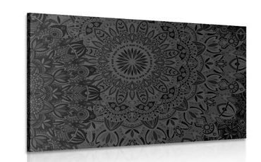OBRAZ ŠTÝLOVÁ MANDALA V ČIERNOBIELOM PREVEDENÍ - OBRAZY FENG SHUI - OBRAZY