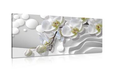 WANDBILD ORCHIDEE AUF ABSTRAKTEM HINTERGRUND - BILDER BLUMEN - BILDER