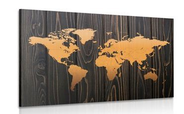 TABLOU HARTA PORTOCALIE PE LEMN - TABLOURI CU HĂRȚI - TABLOURI