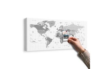 OBRAZ NA KORKU SZARA MAPA NA BIAŁYM TLE - OBRAZY NA KORKU - OBRAZY