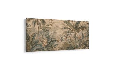 TABLEAU SUR TOILE – VÉGÉTATION EXOTIQUE STYLE VINTAGE - TABLEAUX FORÊT - TABLEAUX