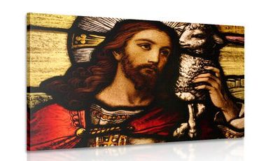 WANDBILD JESUS MIT LAMM - ABSTRAKTE BILDER - BILDER