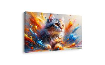 OBRAZ KOČKA V EXPLOZI BAREV - OBRAZY KOČKY - OBRAZY