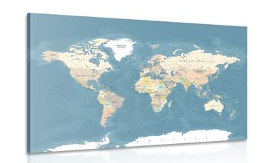 OBRAZ STYLOVÁ VINTAGE MAPA SVĚTA - OBRAZY MAPY - OBRAZY