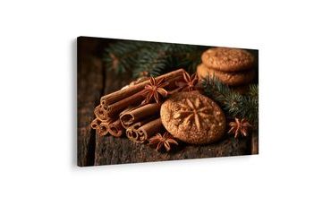TABLEAU SUR TOILE – BISCUITS À LA CANNELLE ET ANIS ÉTOILÉ - TABLEAUX DE NOËL ET D’HIVER - TABLEAUX